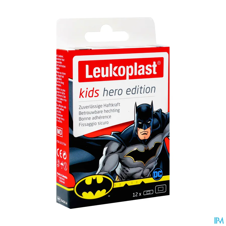 packshot van Leukoplast Kids Hero Edition Batman 12 stuks
