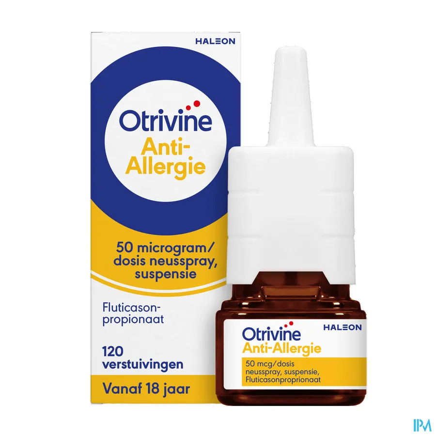 packshot van Otrivine Anti-Allergie Neusspray voor Verlichting van Allergieklachten 120 Verstuivingen