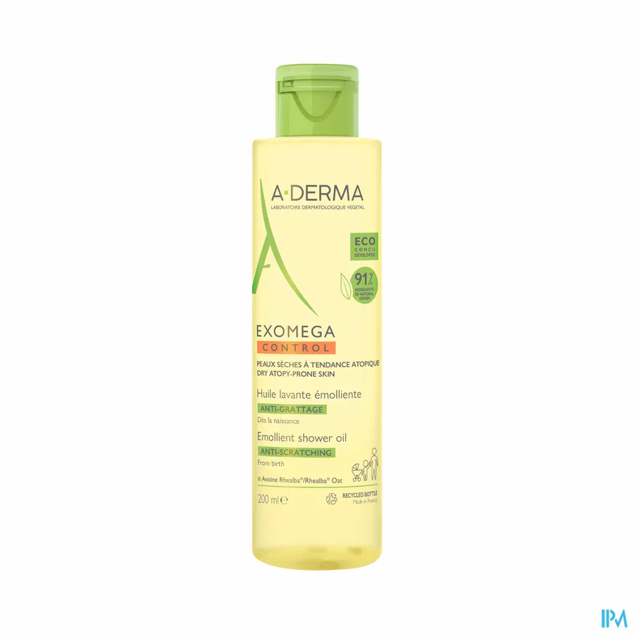 packshot van Aderma Exomega Control Emolliërende Doucheolie 200 ml