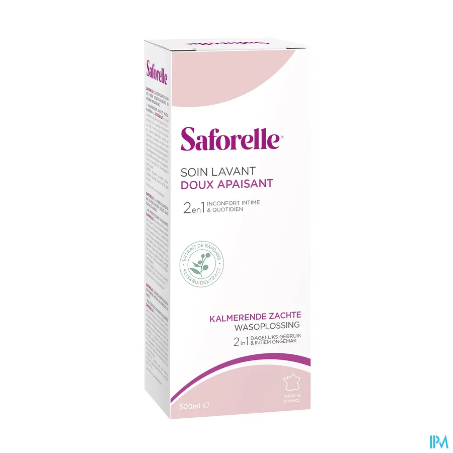 packshot van Saforelle Zachte Intieme Wasoplossing voor Dagelijks Gebruik voor Gevoelige of Geïrriteerde Huid 500 ml