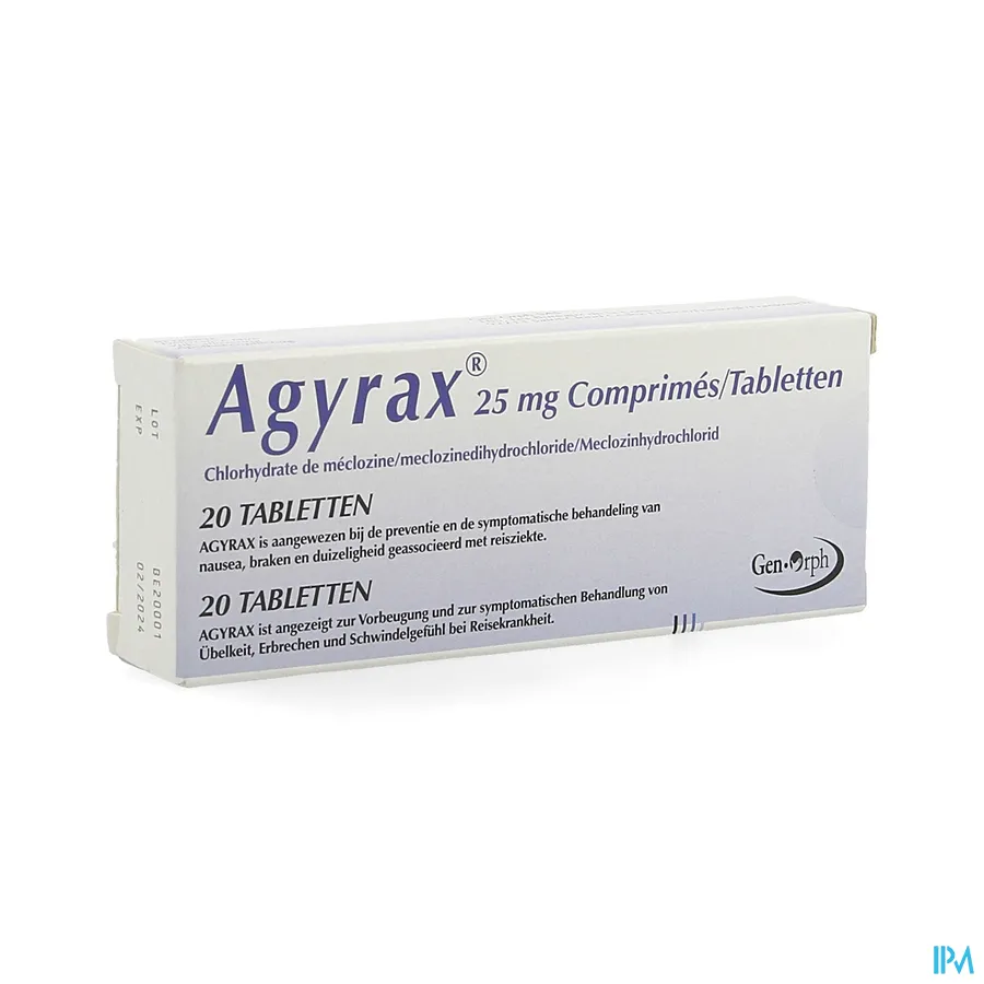 packshot van Agyrax 25 mg 20 tabletten