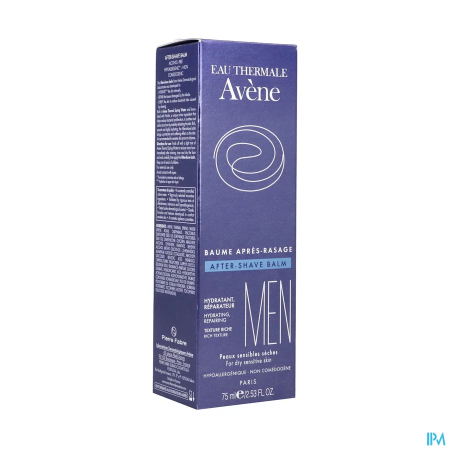 packshot van Avène Men Aftershave Balsem voor Droge Gevoelige Huid Tube 75 ml