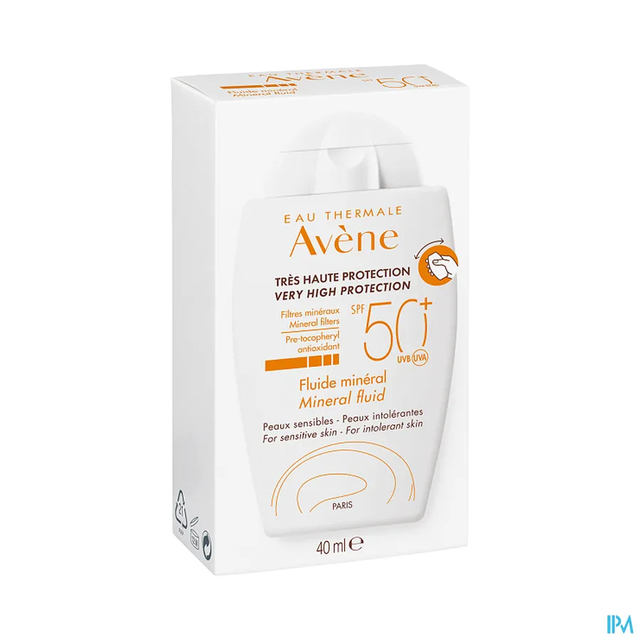 packshot van Avène Minerale Fluid Getint SPF50+ 40 ml