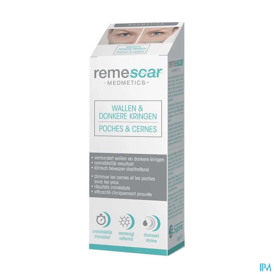 packshot van Remescar tegen Wallen en Donkere Kringen met Onmiddellijk Effect 8 ml
