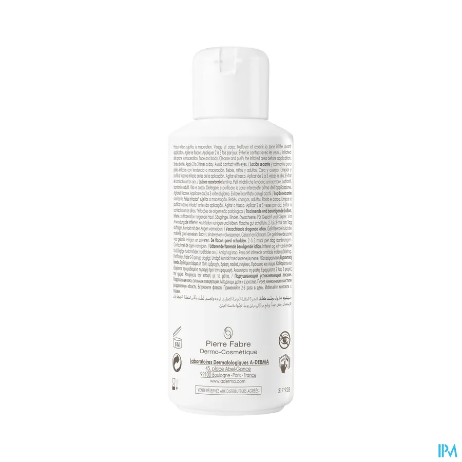 productshot van Aderma Cytelium Verzachtende Uitdrogende Lotion bij Geïrriteerde Huid die Gemakkelijk Verweekt voor Gelaat en Lichaam Flacon 100 ml