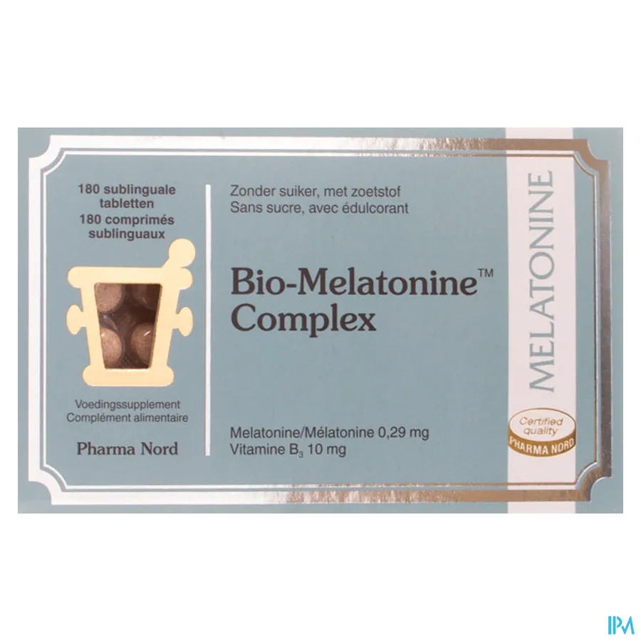 packshot van Bio-Melatonine Complex 180 Sublinguale Tabletten