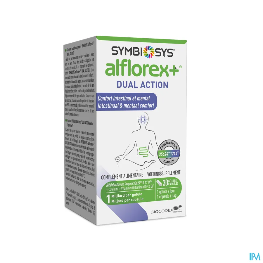 packshot van Symbiosys Alflorex+ Dual Action 30 capsules