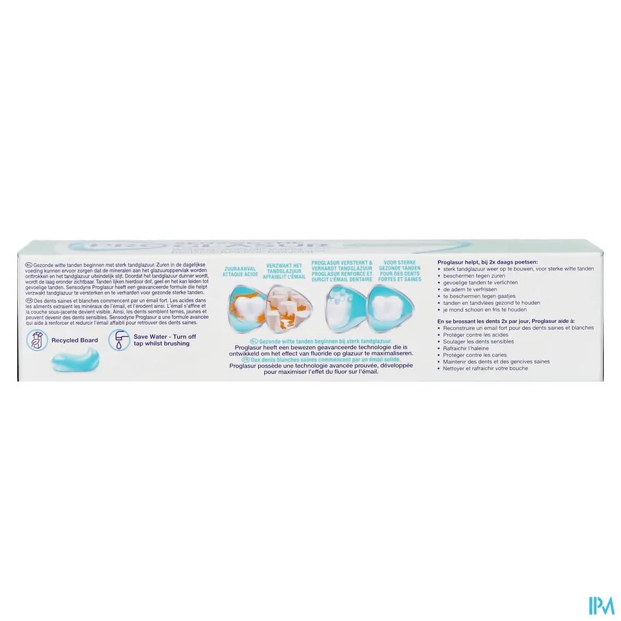 packshot van Sensodyne Tandpasta Proglasur Multi-Action voor Gezond, Sterker en Beter Beschermd Tandglazuur 75 ml