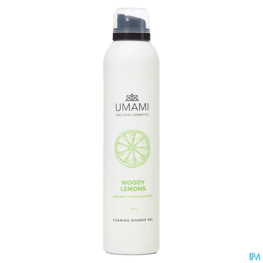 packshot van Umami Woody Lemons Doucheschuim
