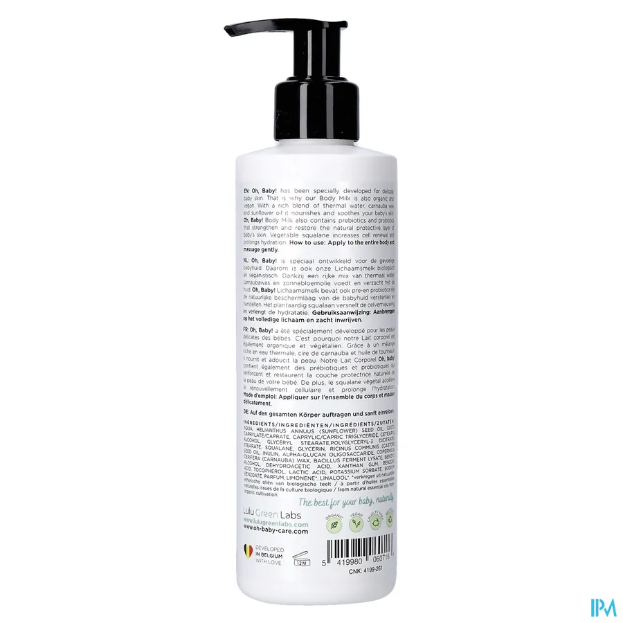 packshot van Oh Baby Lichaamsmelk 250 ml