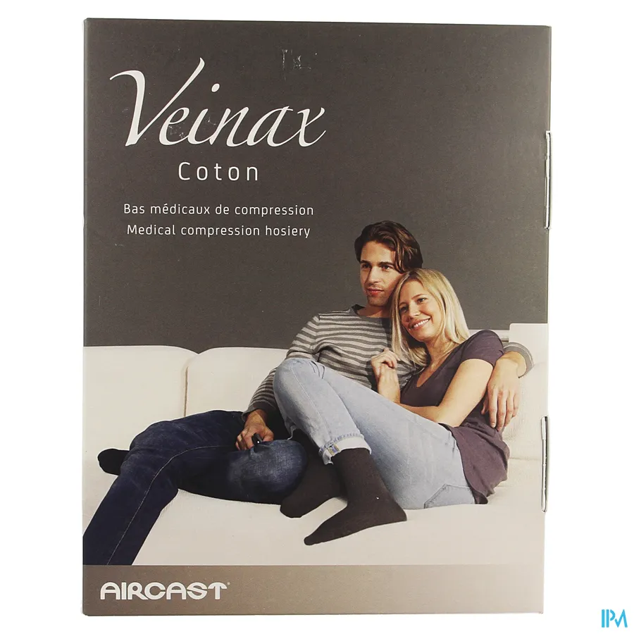 packshot van Veinax Therapeutisch Elastische Kousen 15-20 mmHg Man Kous Katoen Zwart Maat 3L 1 Paar