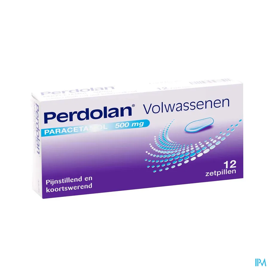 packshot van Perdolan 500 mg 12 Suppo's