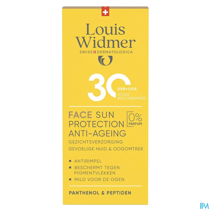 packshot van Widmer Face Sun Protection Anti-ageing 30 Zonder Parfum 50 ml