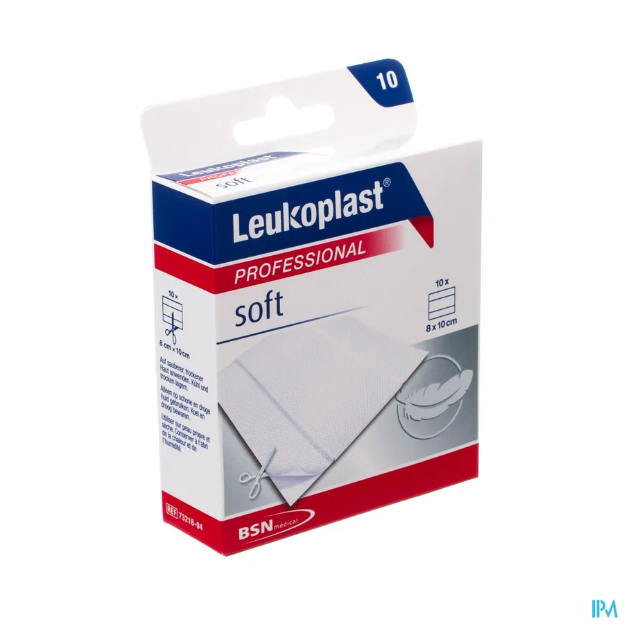 packshot van Leukoplast Soft White 8 cm x 10 cm 10 stuks