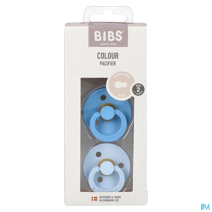 packshot van Bibs 2 Fopspeen Duo Sky Blue&baby Blue