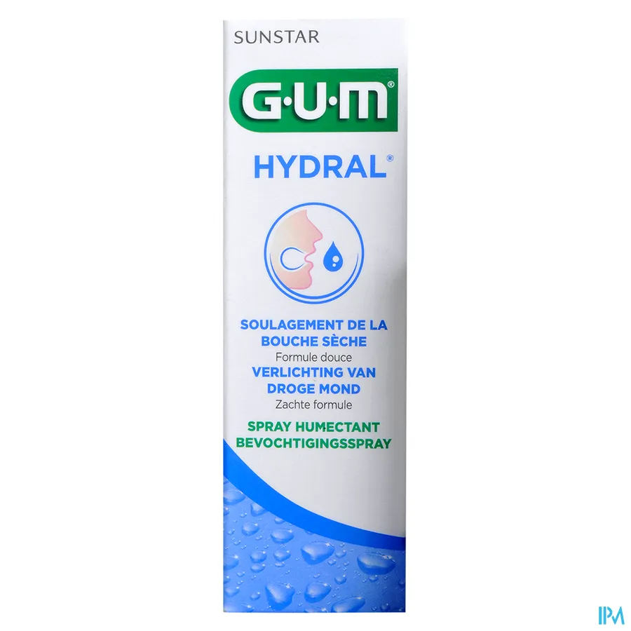 packshot van Gum Hydral Verlichting van Droge Mond Bevochtigingsspray 50 ml
