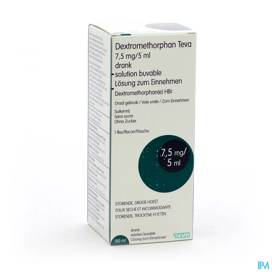 packshot van Teva Dextromethorphan Siroop 150 ml