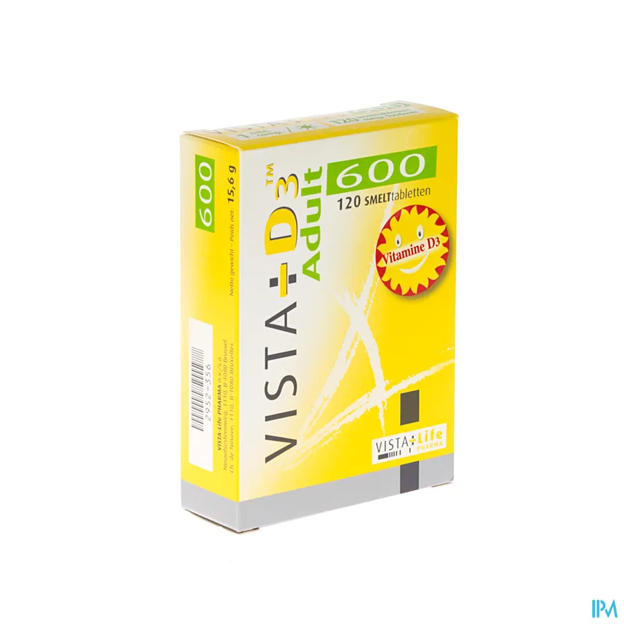packshot van Vista D3 600 120 smelttabletten