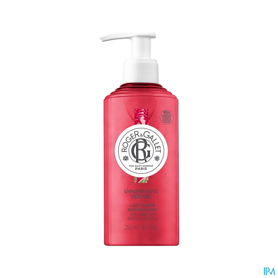 packshot van Roger & Gallet Weldadige Lichaamsmelk 250 ml Gingembre Rouge