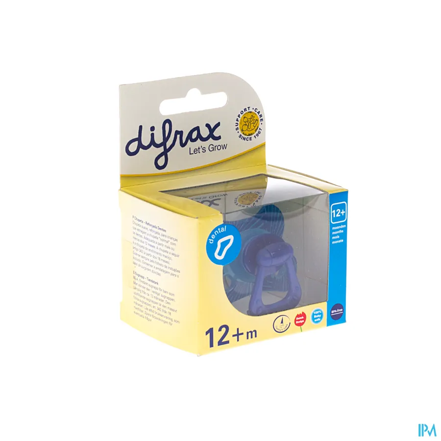 packshot van Difrax Fopspeen Dental Semi Filled Boy +12 m