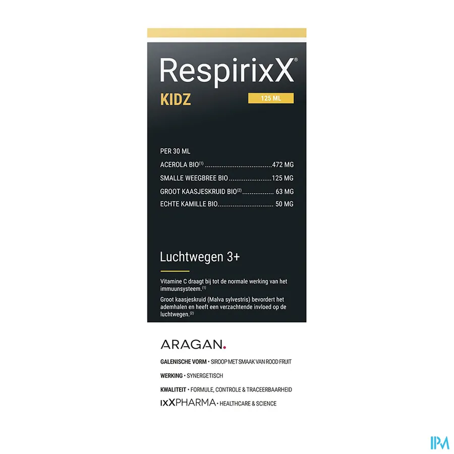 packshot van RespirixX Kidz 125 ml