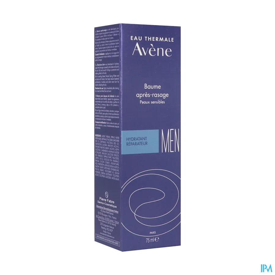 packshot van Avène Men Aftershave Balsem voor Droge Gevoelige Huid Tube 75 ml