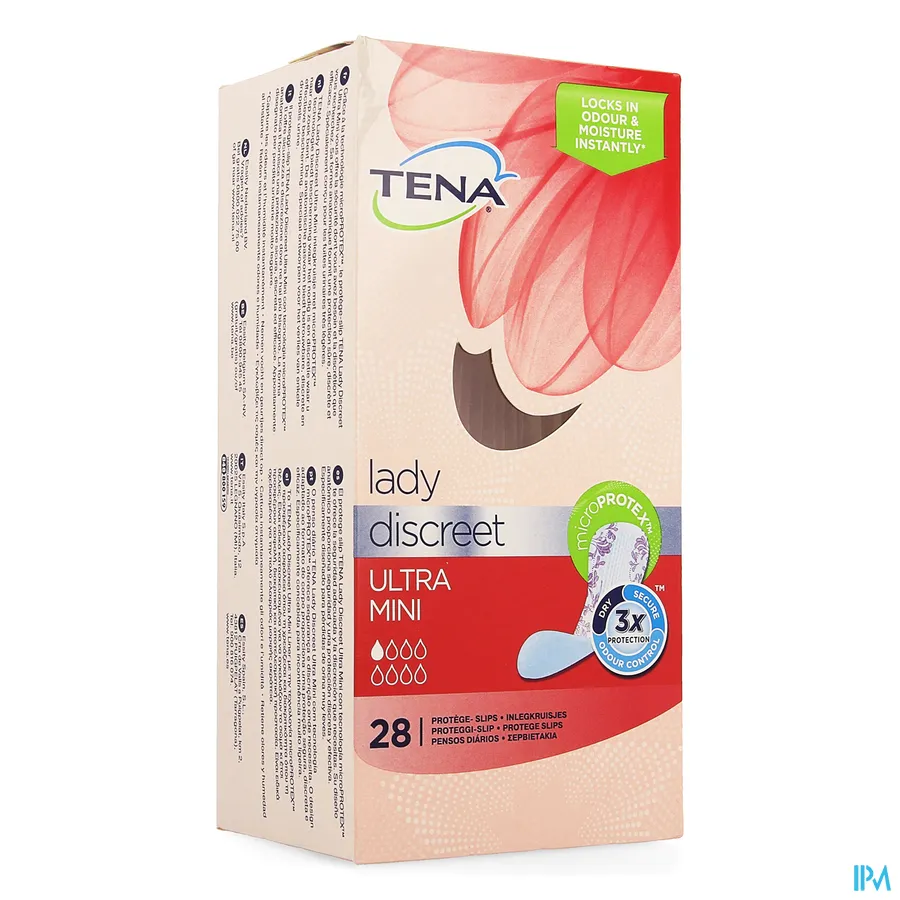 packshot van TENA Discreet Ultra Mini 28 stuks