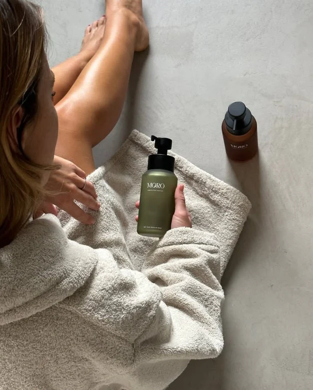 Moro Hand & Body Lotion Starterkit | Lemongrass & Vetiver | Olive green bottle pre-filled 250ml