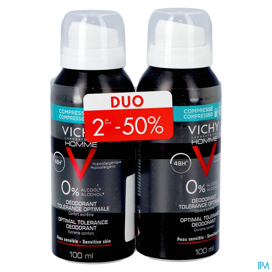 packshot van Vichy Homme Deodorant Aero Optimale Tolerantie 48h Duo Promo* 2 x 100 ml