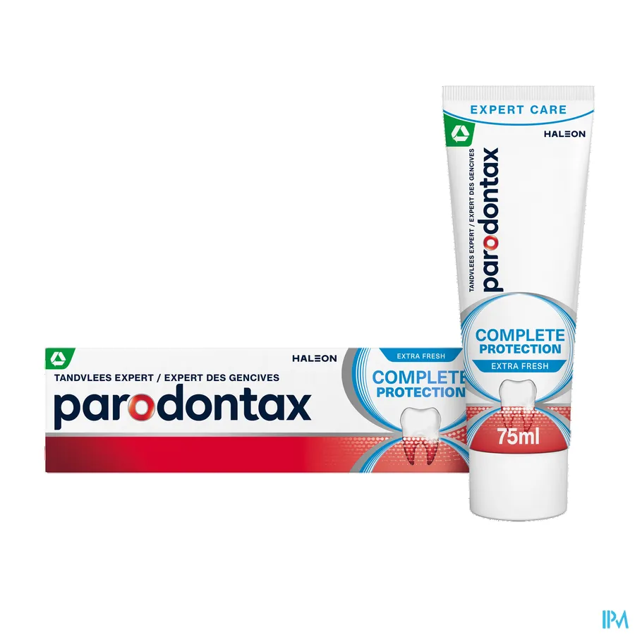 packshot van Parodontax Complete Protection -Extra Fresh- met 8 Voordelen voor Gezond Tandvlees en Sterke Tanden Tube 75 ml