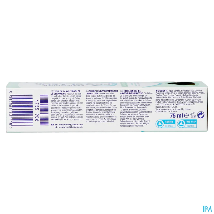 packshot van Sensodyne Tandpasta Proglasur Multi-Action voor Gezond, Sterker en Beter Beschermd Tandglazuur 75 ml