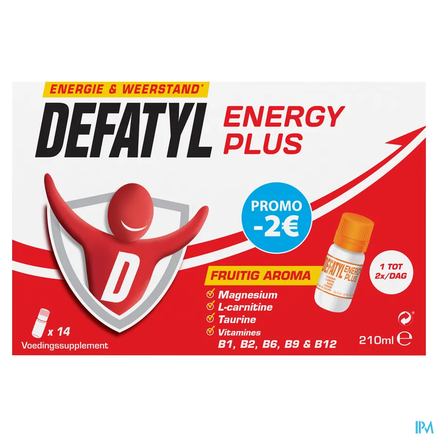 packshot van Defatyl Energy Plus 14 x 15 ml PROMO