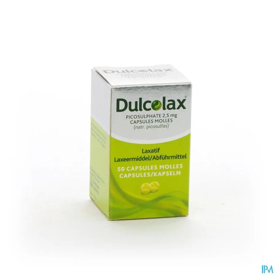 packshot van Dulcolax Picosulphate Laxeermiddel met 2,5 mg 50 Capsules