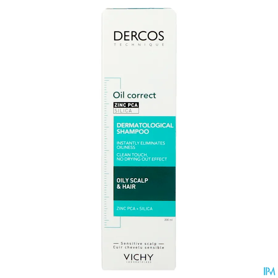 packshot van Vichy Dercos Oil Correct Dermatologische Shampoo 200 ml