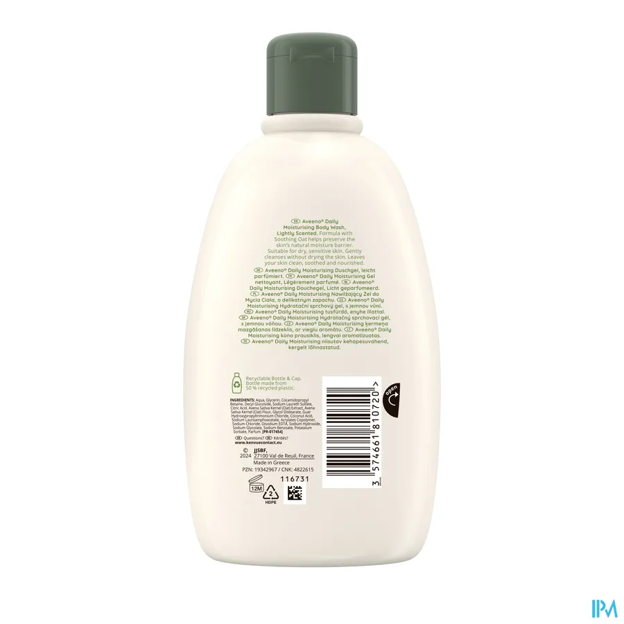 packshot van Aveeno Daily Moisturising Douchegel 500 ml