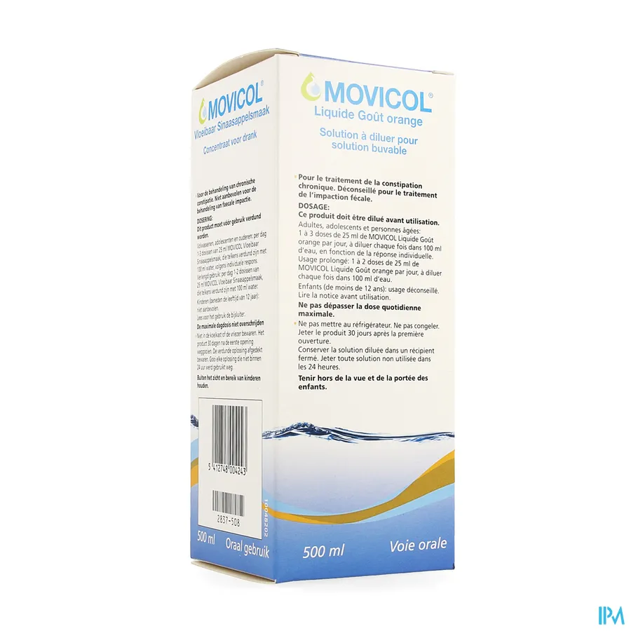 packshot van Movicol Sinaas Vloeibaar 500ml