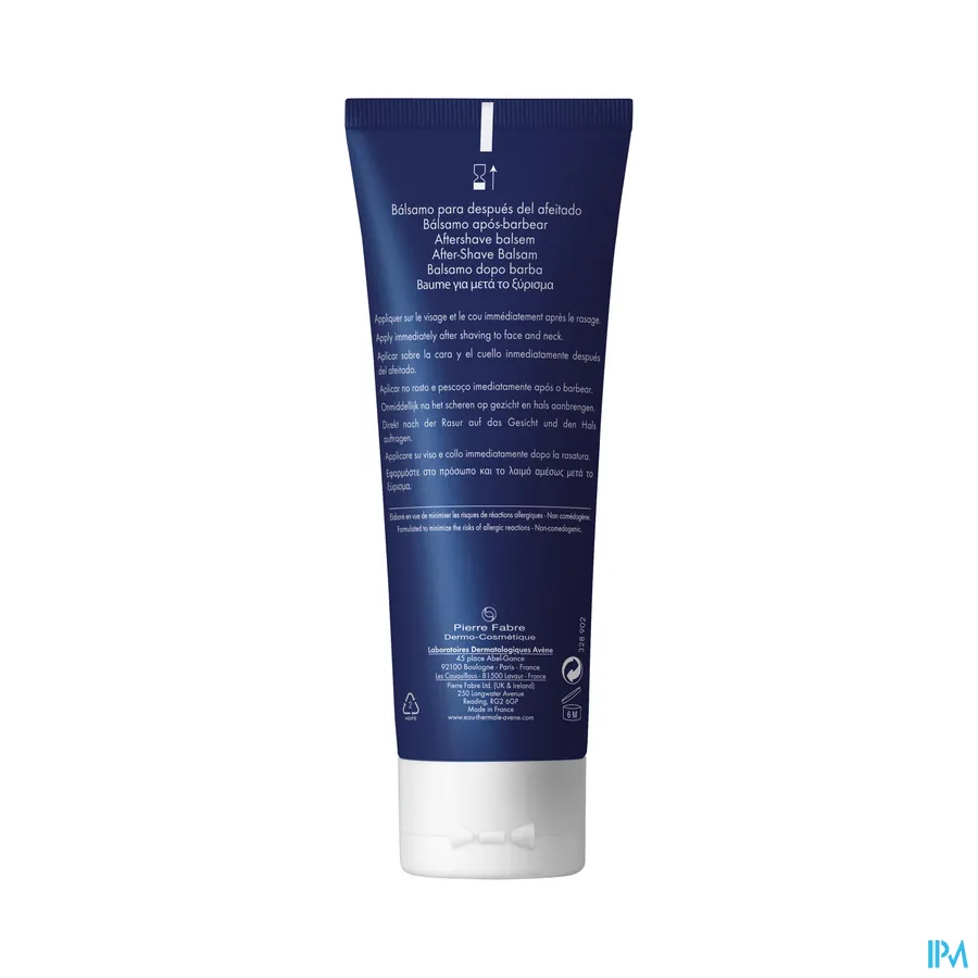 productshot van Avène Men Aftershave Balsem voor Droge Gevoelige Huid Tube 75 ml