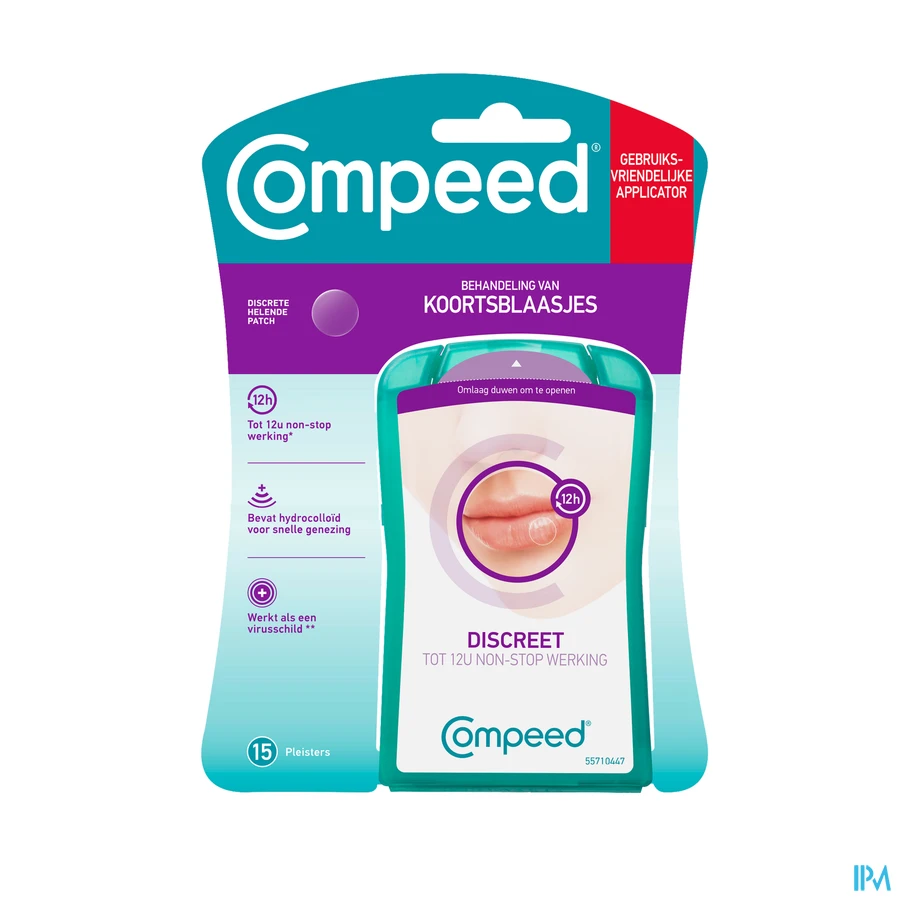 packshot van Compeed Discrete Helende Patch voor Behandeling van Koortsblaasjes 15 Stuks