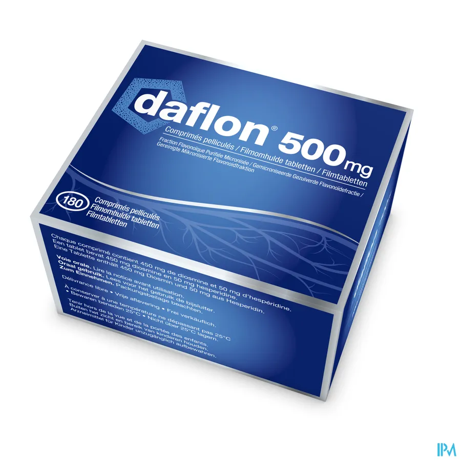 packshot van Daflon 500 mg 180 tabletten
