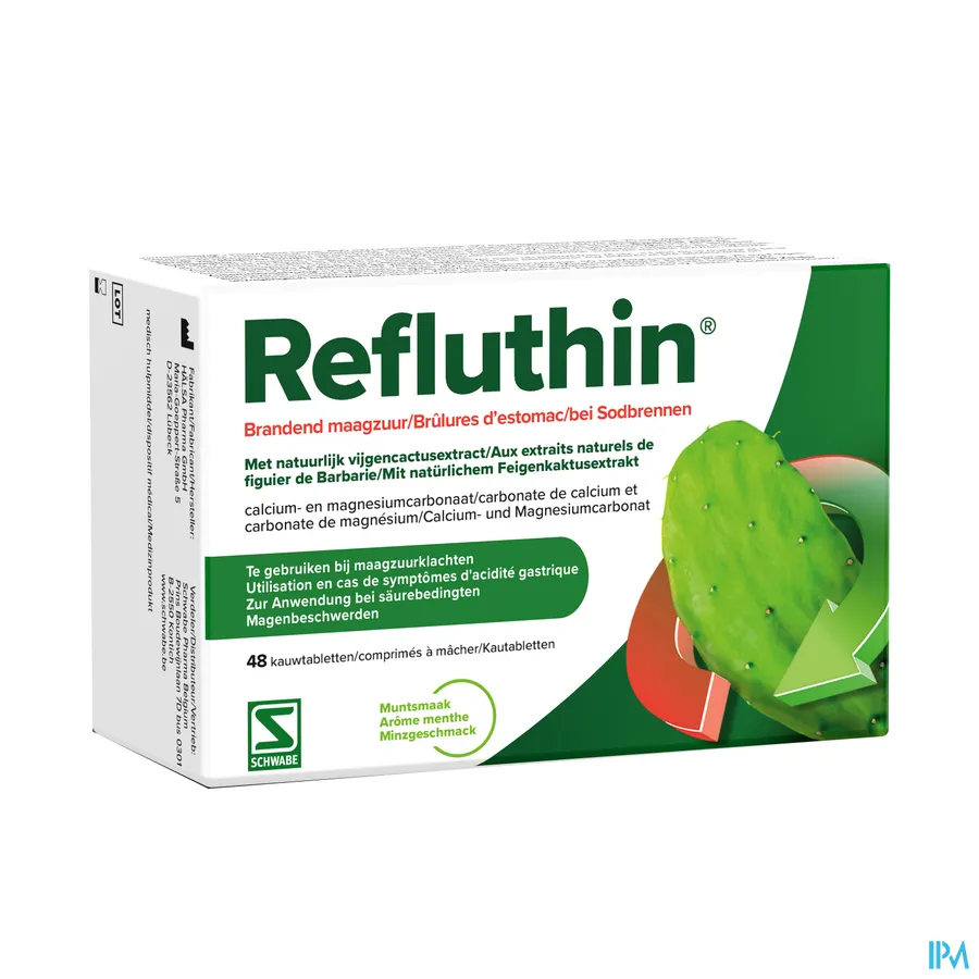 packshot van Refluthin Munt 48 kauwtabletten