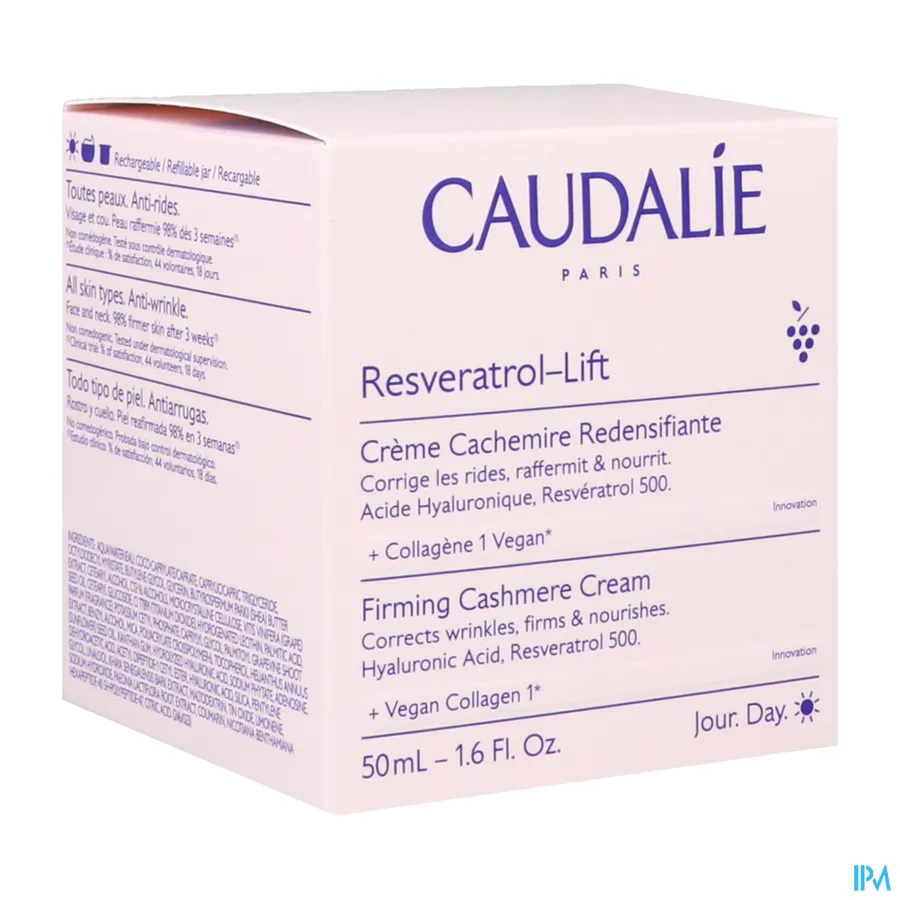 packshot van Caudalie Resveratrol Lift Kasjmiercreme 50ml