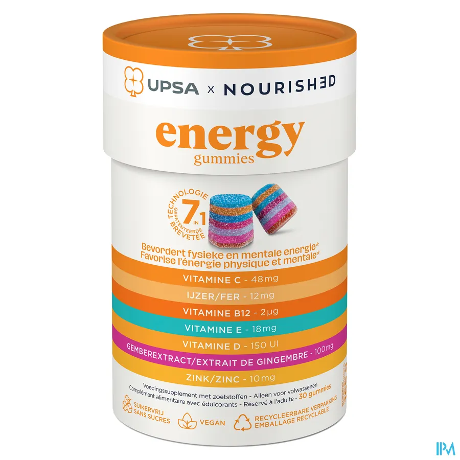 packshot van Upsa Nourished Energy Gummies 30