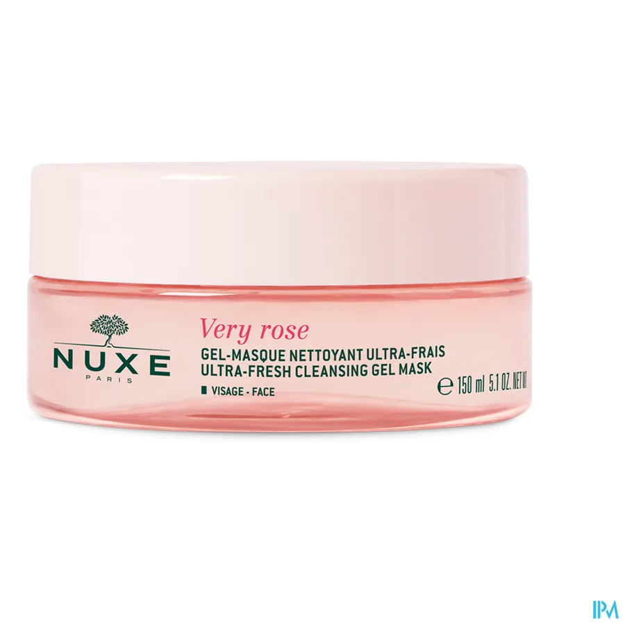 packshot van Nuxe Very Rose Ultrafris Reinigend Gelmasker voor Gelaat Pot 150 ml
