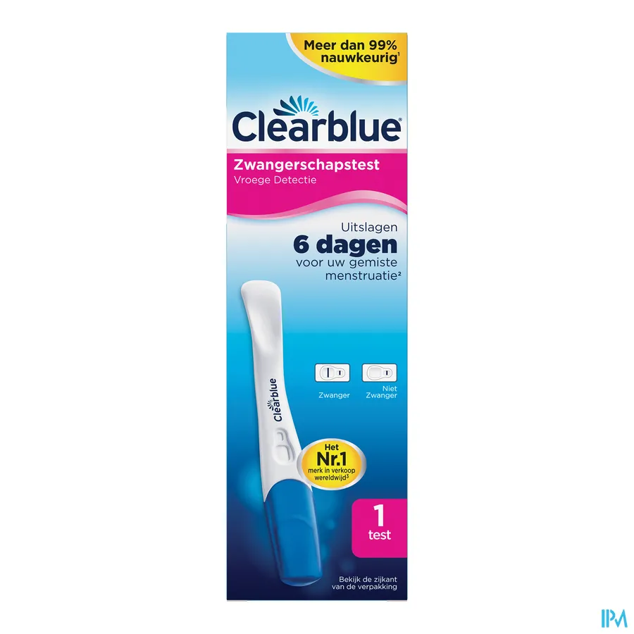 packshot van Clearblue Early Vision Zwangerschapstest 1 stuk