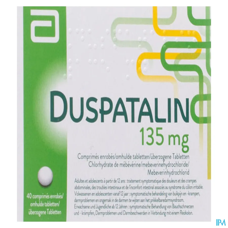 packshot van Duspatalin 135 mg 40 Tabletten