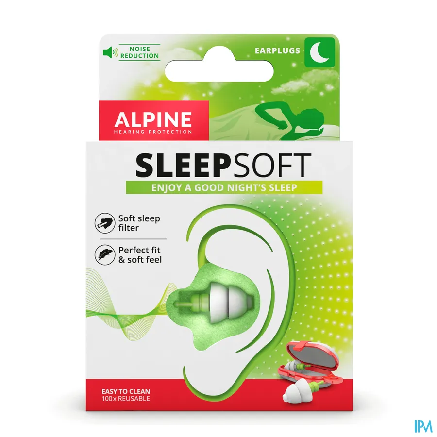 packshot van Alpine SleepSoft Oordoppen met Zachte Slaapfilters 1 Paar