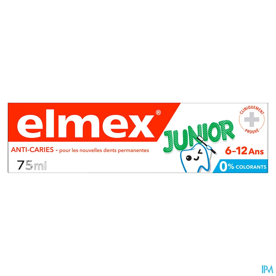 packshot van Elmex Junior Tandpasta met Aminefluoride voor Kinderen van 6-12 Jaar 75 ml