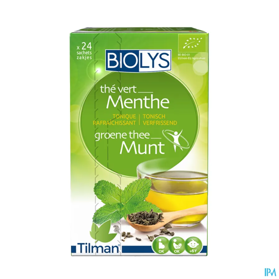 packshot van Tilman Biolys Groene Thee-Munt 24 zakjes