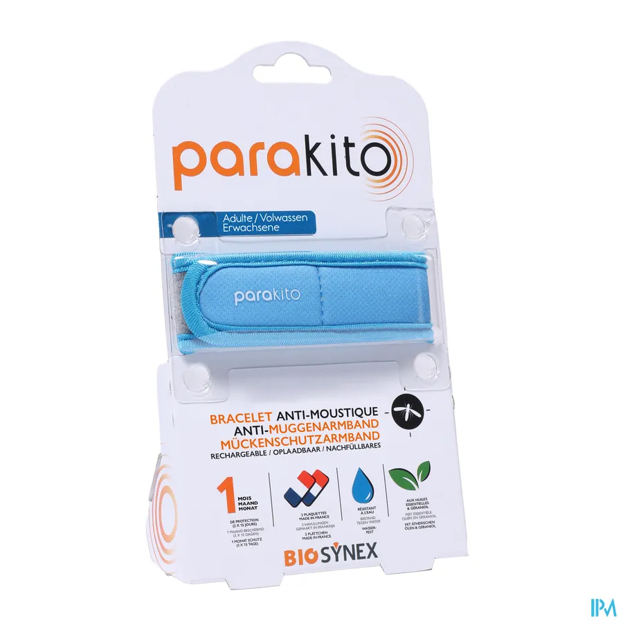packshot van Parakito Volwassenen Anti-Muggenarmband Blauw