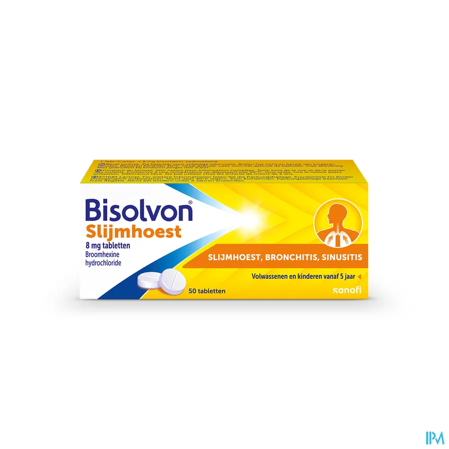 packshot van Bisolvon 8mg 50 dragees